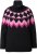 Ulla Popken Neon Alpine Pattern Long Sleeve Turtleneck Sweater Light Pink - Hettegensere og collegegensere - Myke gensere, hettegensere og strikk