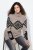 Ulla Popken Aztec Pattern Turtleneck Sweater Pebble Grey - Hettegensere og collegegensere - Myke gensere, hettegensere og strikk