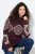Ulla Popken Aztec Pattern Turtleneck Sweater Plum - Hettegensere og collegegensere - Myke gensere, hettegensere og strikk