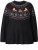 Ulla Popken Norwegian Style Christmas Sweater Black - Hettegensere og collegegensere - Myke gensere, hettegensere og strikk