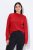 Ulla Popken Long Sleeves Mock Turtleneck Sweater Salsa Red - Hettegensere og collegegensere - Myke gensere, hettegensere og strikk
