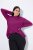 Ulla Popken Long Sleeves Mock Turtleneck Sweater Berry - Hettegensere og collegegensere - Myke gensere, hettegensere og strikk