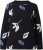 Ulla Popken Eco Cotton Leaf Pattern Long Sleeve Sweater Black - Hettegensere og collegegensere - Myke gensere, hettegensere og strikk