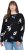 Ulla Popken Eco Cotton Leaf Pattern Long Sleeve Sweater Black - Hettegensere og collegegensere - Myke gensere, hettegensere og strikk