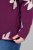 Ulla Popken Eco Cotton Leaf Pattern Long Sleeve Sweater Forest Berry - Hettegensere og collegegensere - Myke gensere, hettegensere og strikk
