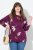 Ulla Popken Eco Cotton Leaf Pattern Long Sleeve Sweater Forest Berry - Hettegensere og collegegensere - Myke gensere, hettegensere og strikk