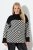 Ulla Popken Graphic Stripe Long Sleeve Turtleneck Sweater Black - Hettegensere og collegegensere - Myke gensere, hettegensere og strikk
