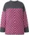 Ulla Popken Graphic Stripe Long Sleeve Turtleneck Sweater Flamingo - Hettegensere og collegegensere - Myke gensere, hettegensere og strikk
