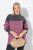 Ulla Popken Graphic Stripe Long Sleeve Turtleneck Sweater Flamingo - Hettegensere og collegegensere - Myke gensere, hettegensere og strikk