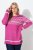 Ulla Popken Norwegian Style Pastel Tone Long Sleeve Sweater Summer Berry - Hettegensere og collegegensere - Myke gensere, hettegensere og strikk