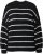 Ulla Popken Oversized Striped Balloon Sleeve Sweater Black - Hettegensere og collegegensere - Myke gensere, hettegensere og strikk