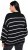Ulla Popken Oversized Striped Balloon Sleeve Sweater Black - Hettegensere og collegegensere - Myke gensere, hettegensere og strikk