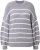 Ulla Popken Oversized Striped Balloon Sleeve Sweater Grey Melange - Hettegensere og collegegensere - 