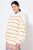 Ulla Popken Oversized Striped Balloon Sleeve Sweater Off-White - Hettegensere og collegegensere - Myke gensere, hettegensere og strikk
