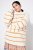 Ulla Popken Oversized Striped Balloon Sleeve Sweater Off-White - Hettegensere og collegegensere - Myke gensere, hettegensere og strikk