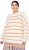 Ulla Popken Oversized Striped Balloon Sleeve Sweater Off-White - Hettegensere og collegegensere - 