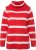 Ulla Popken Stripe Fine Knit Turtleneck Sweater Light Red - Hettegensere og collegegensere - 