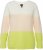 Ulla Popken Block Stripe Long Sleeve V-Neck Sweater Lime Green - Hettegensere og collegegensere - 