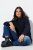 Ulla Popken Openwork Chenille Sweater Navy - Hettegensere og collegegensere - Myke gensere, hettegensere og strikk