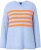 Ulla Popken Striped Long Sleeve Sweater Sky Blue - Hettegensere og collegegensere - 
