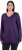 Ulla Popken Soft Fine Knit Pullover V-Neck Sweatshirt Deep Violet - Hettegensere og collegegensere - Myke gensere, hettegensere og strikk