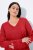 Ulla Popken Casual V-Neck Long Sleeve Sweater Salsa - Hettegensere og collegegensere - Myke gensere, hettegensere og strikk