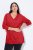 Ulla Popken Casual V-Neck Long Sleeve Sweater Salsa - Hettegensere og collegegensere - Myke gensere, hettegensere og strikk