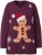 Ulla Popken Gingerbread Man Christmas Sweater Dark Wine Red - Hettegensere og collegegensere - 