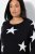 Ulla Popken Glitter Stars Soft Knit Sweater Black - Hettegensere og collegegensere - Myke gensere, hettegensere og strikk