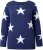 Ulla Popken Glitter Stars Soft Knit Sweater Blue - Hettegensere og collegegensere - Myke gensere, hettegensere og strikk