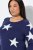 Ulla Popken Glitter Stars Soft Knit Sweater Blue - Hettegensere og collegegensere - Myke gensere, hettegensere og strikk