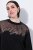 Ulla Popken Tulle Panel Sweatshirt Black - Hettegensere og collegegensere - Myke gensere, hettegensere og strikk