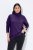 Ulla Popken Turtleneck Ribbed Trim Long Sleeve Sweater Deep Violet - Hettegensere og collegegensere - Myke gensere, hettegensere og strikk