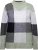 Ulla Popken Grand Check Long Sleeve Sweater Sage Green - Hettegensere og collegegensere - Myke gensere, hettegensere og strikk