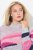 Ulla Popken Landscape Stripe Sweater Light Grey Melange - Hettegensere og collegegensere - Myke gensere, hettegensere og strikk