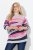 Ulla Popken Landscape Stripe Sweater Light Grey Melange - Hettegensere og collegegensere - Myke gensere, hettegensere og strikk