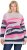 Ulla Popken Landscape Stripe Sweater Light Grey Melange - Hettegensere og collegegensere - Myke gensere, hettegensere og strikk