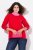 Ulla Popken Color Block Long Sleeve Sweater Lychee - Hettegensere og collegegensere - Myke gensere, hettegensere og strikk