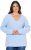 Ulla Popken Long Sleeve V-Neck Ribbed Knit Sweater Light Blue - Hettegensere og collegegensere - Myke gensere, hettegensere og strikk