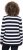 Ulla Popken Striped Polo Collar Long Sleeve Sweater Navy - Hettegensere og collegegensere - Myke gensere, hettegensere og strikk