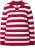 Ulla Popken Striped Polo Collar Long Sleeve Sweater Ruby Red - Hettegensere og collegegensere - 