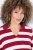 Ulla Popken Striped Polo Collar Long Sleeve Sweater Ruby Red - Hettegensere og collegegensere - Myke gensere, hettegensere og strikk