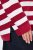 Ulla Popken Striped Polo Collar Long Sleeve Sweater Ruby Red - Hettegensere og collegegensere - Myke gensere, hettegensere og strikk