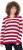 Ulla Popken Striped Polo Collar Long Sleeve Sweater Ruby Red - Hettegensere og collegegensere - 