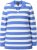 Ulla Popken Striped Polo Collar Long Sleeve Sweater Aegean Blue - Hettegensere og collegegensere - Myke gensere, hettegensere og strikk