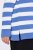 Ulla Popken Striped Polo Collar Long Sleeve Sweater Aegean Blue - Hettegensere og collegegensere - Myke gensere, hettegensere og strikk
