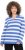 Ulla Popken Striped Polo Collar Long Sleeve Sweater Aegean Blue - Hettegensere og collegegensere - Myke gensere, hettegensere og strikk