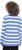 Ulla Popken Striped Polo Collar Long Sleeve Sweater Aegean Blue - Hettegensere og collegegensere - Myke gensere, hettegensere og strikk