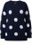 Ulla Popken Fluffy Polka Dot Sweater Ink Blue - Hettegensere og collegegensere - Myke gensere, hettegensere og strikk