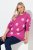 Ulla Popken Fluffy Polka Dot Sweater Summer Berry - Ulla Popken - Ulla Popken Plus-Size Klær